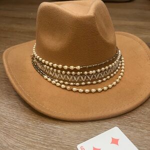 Short brim cowboy hat with custom hat band